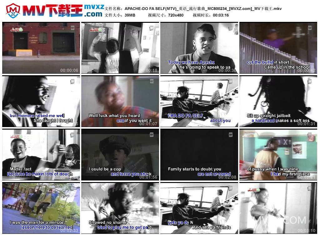 APACHE-DO FA SELF(MTV)_英语_流行歌曲_MC800234